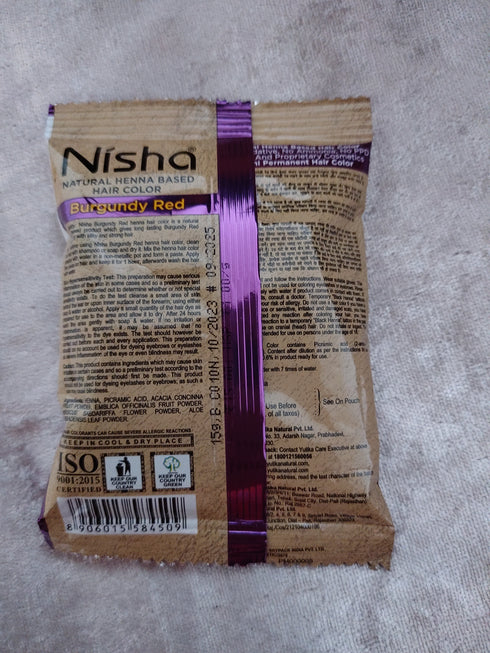 RED BURGUNDY HENNA HAIR COLOUR